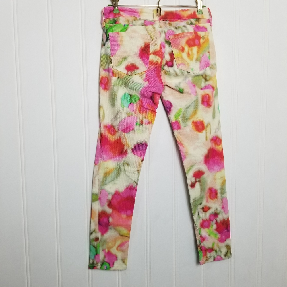 Kate Spade Broome St Watercolor Cropped Jeans Y2K Coquette Boho 25 - Picture 5 of 16